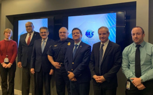 CBP delegates, including Manny Garza, CTPAT Program Director and Carlos Ochoa, Branch Chief - CTPAT Trade Engagement and Communications, with directors of WBO, Fermin Cuza, International President; Manuel Echeverria, Executive Director and Alvaro Alpizar, Vice-president of the Board of Directors.