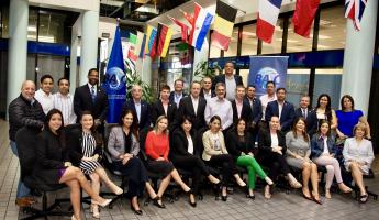 Executive Directors from the National and Regional Chapters, WBO work team and special guests at the headquarters building in Miami.